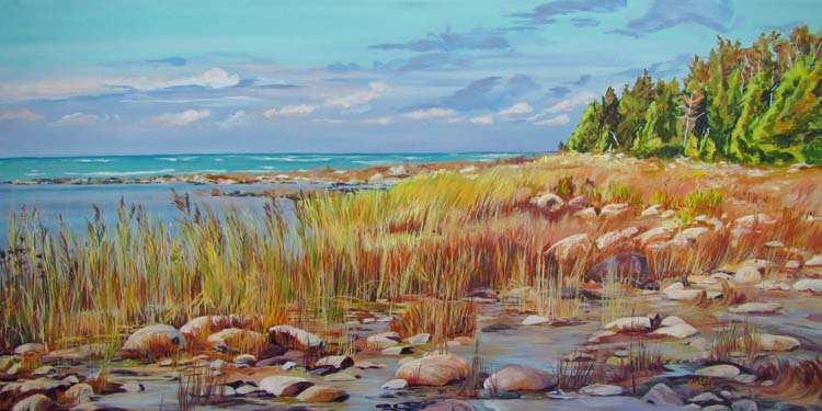 Archived Paintings - Gold Coast Huron Breezes, 18x36