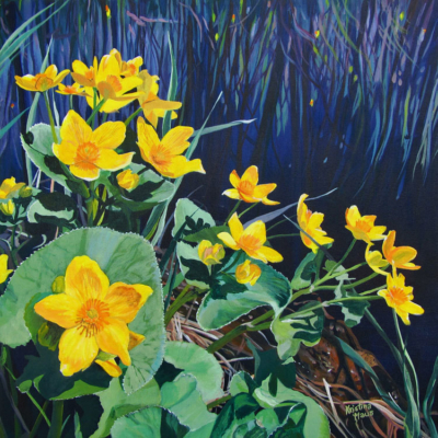 Available Acrylics - Marsh Merry Golds, 20x20 $450